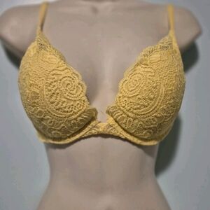 Victorias Secret Ver Sexy Yellow Push Up Bra Sz 34 C Classic